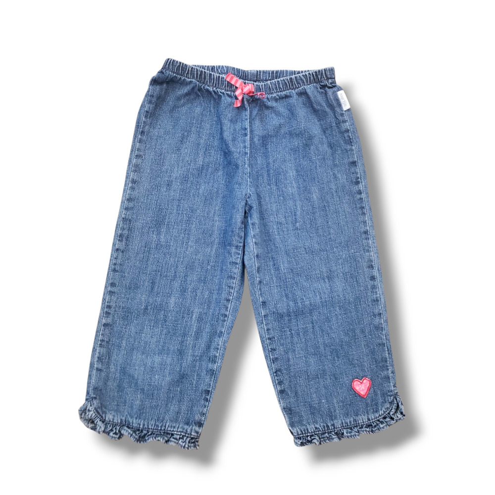 Naartjie Girls 8/9 Ruffle Cuff Denim Jean Capri Elastic Waist